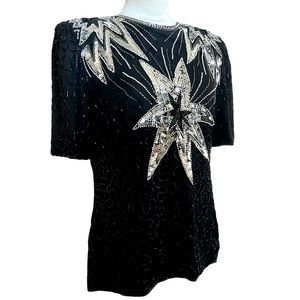 Laurence Kazar Vintage sequin top size small 80s